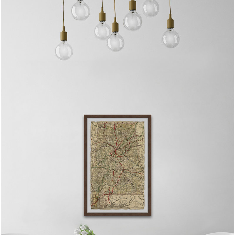 " Cracked Map " Graphic Art Print, 24" H x 16" W x 1.5" D
