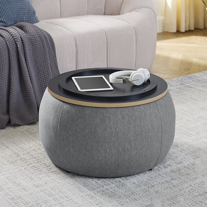 Mylo Single Coffee Table, Gray, Oak Wood
