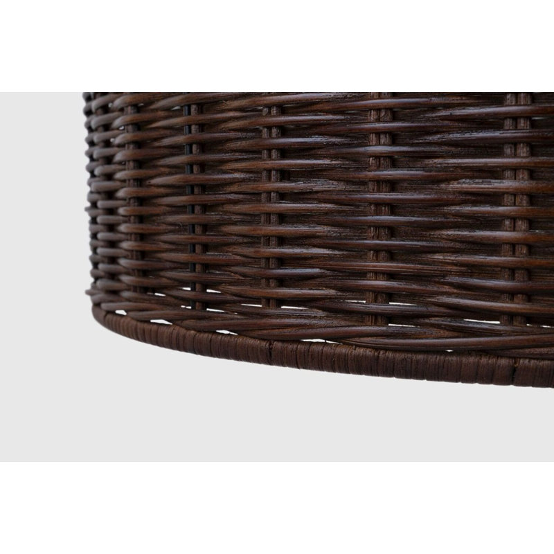 Nancy 3 - Light Pendant, Espresso Wicker, 28.25" H x 25.25" W x 25.25" D, Polished Nickel