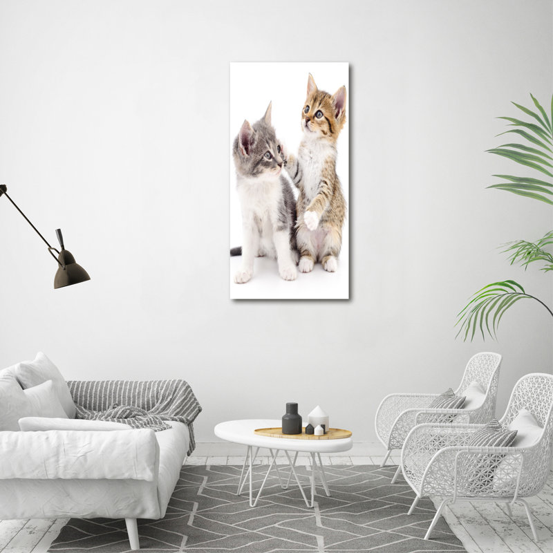 Two Small Cats - Wrapped Canvas Print