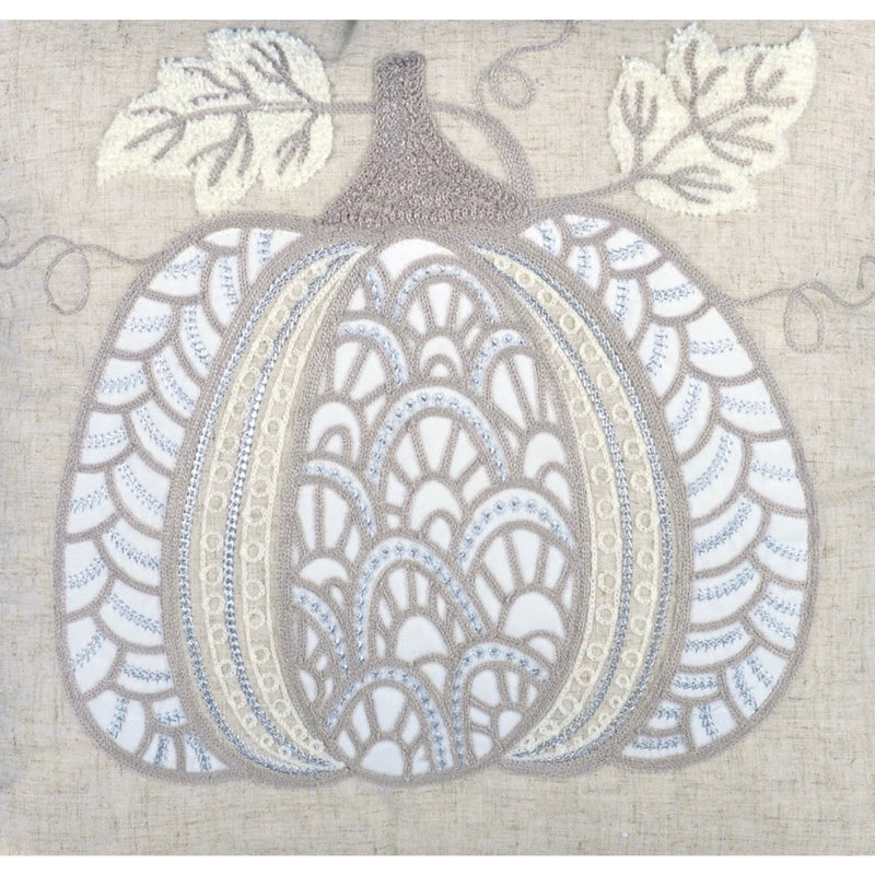 Lace Embroidered Pumpkin Throw Pillow