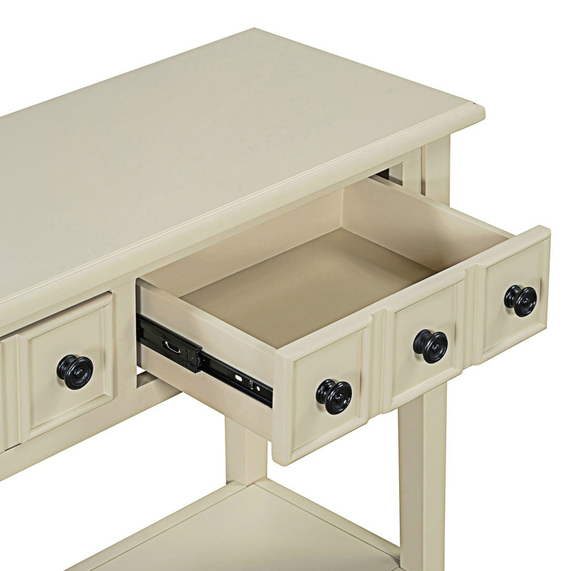 Console d'entrée avec tiroirs et tablette ouverte, Havane clair