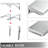 Concession Shelf 70.8L x 11.4W Inch with Stainless Steel Frame and Surface Board for Food Trailer Serving Window