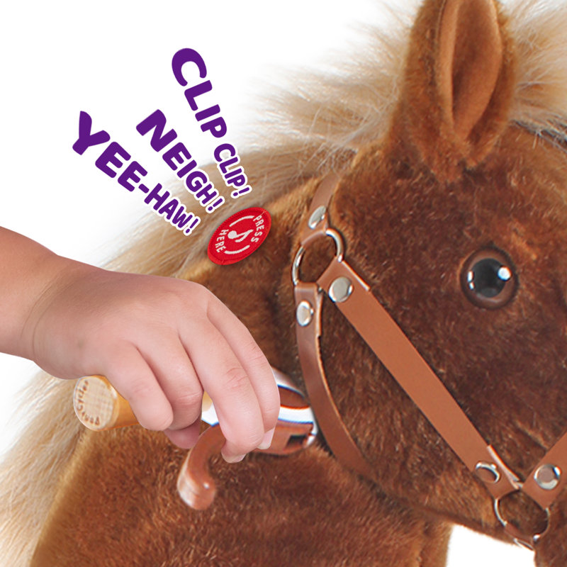 Model U Ride On Horse, Brown, Size 3 for Age 3-4