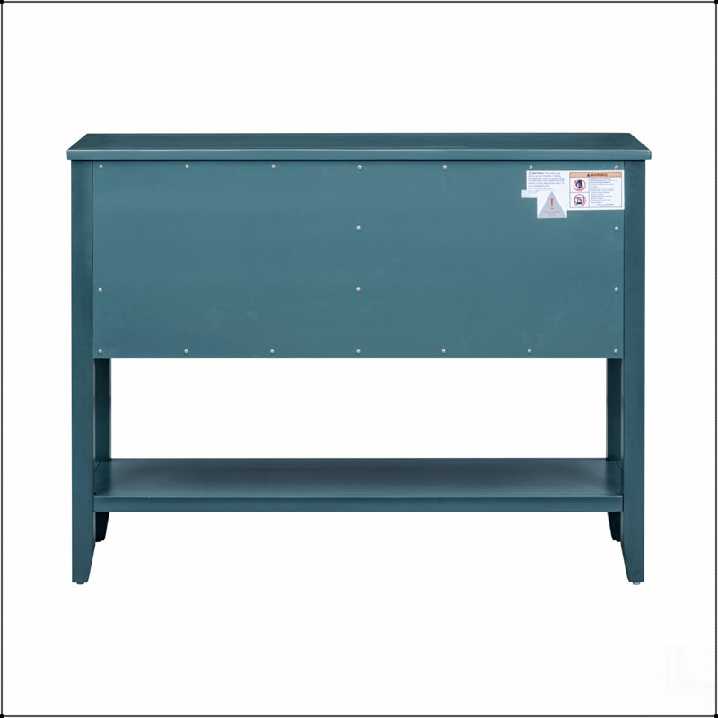 Grande console de rangement rétro avec quatre petits tiroirs Cambridge Series, Bleu très foncé