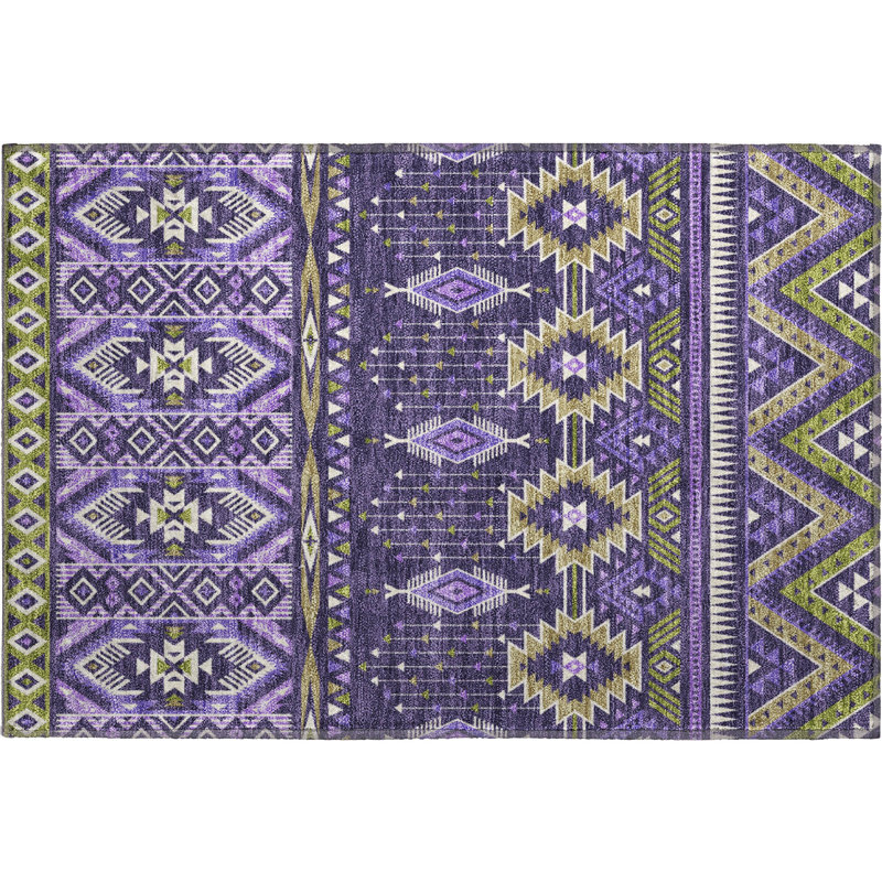 Premium Machine Washable Xamiera AMF1851 Aztec Rug, Rectangle 1'8" x 2'6"