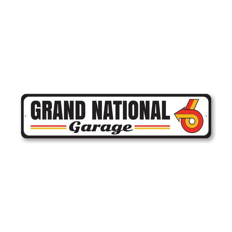 Enseigne Grand National Garage, H 6 po x l 24 po x P 0,06 po