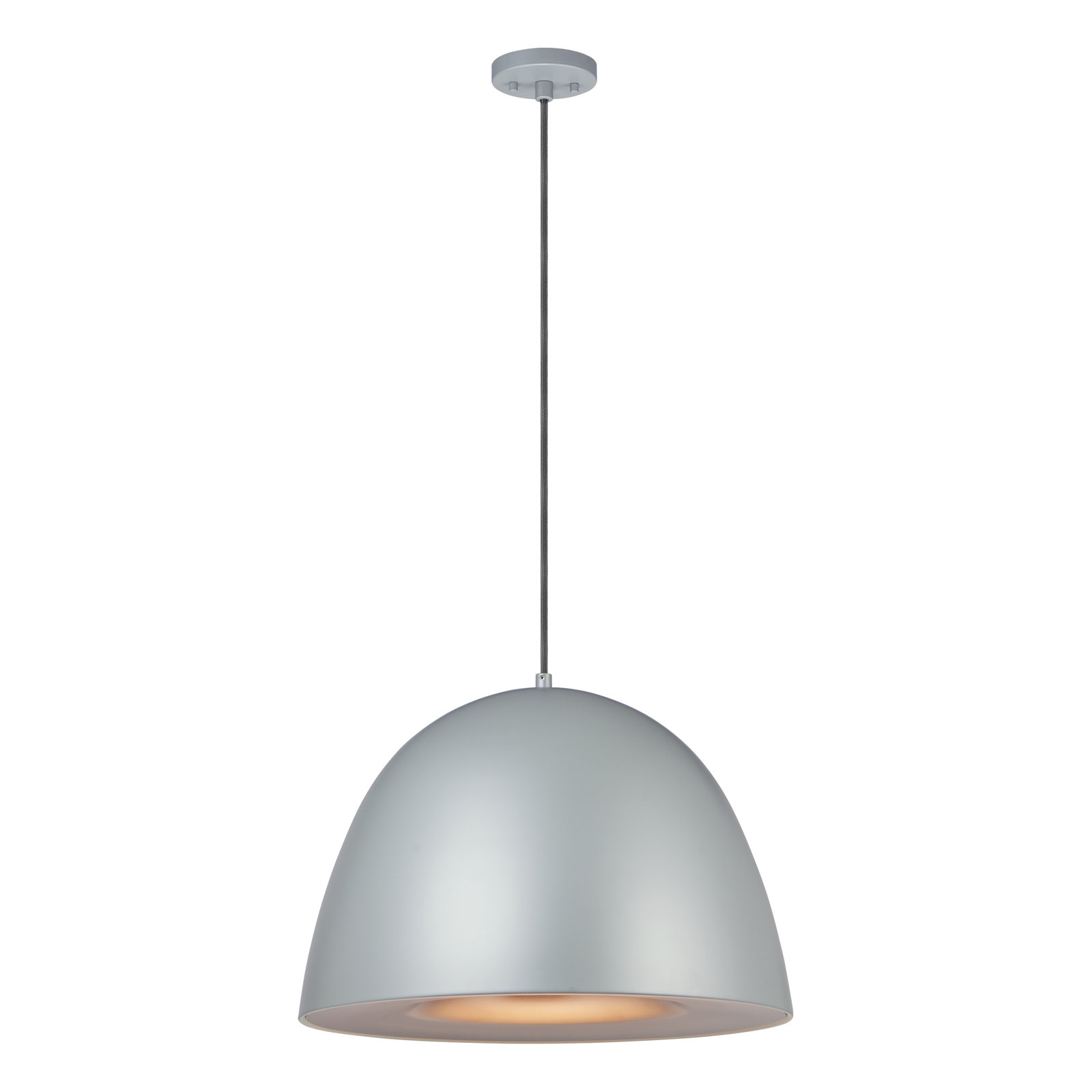 Natosha Single Light Metal Dimmable LED Pendant, 16.5" H x 23.5" W x 23.5" D, Dark Gray/Coffee