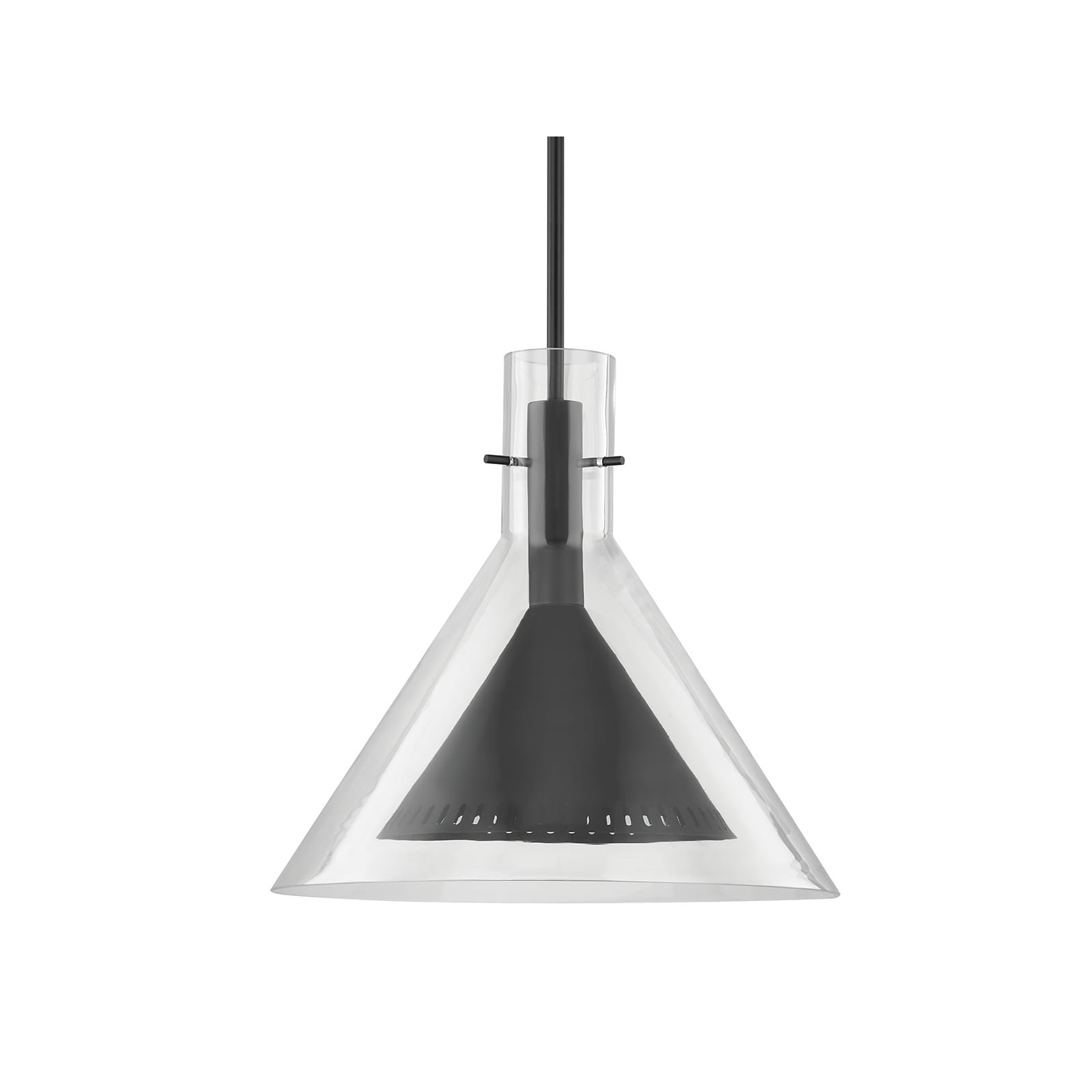 Breathe Single Light Glass Iron Dimmable Pendant, 20" H