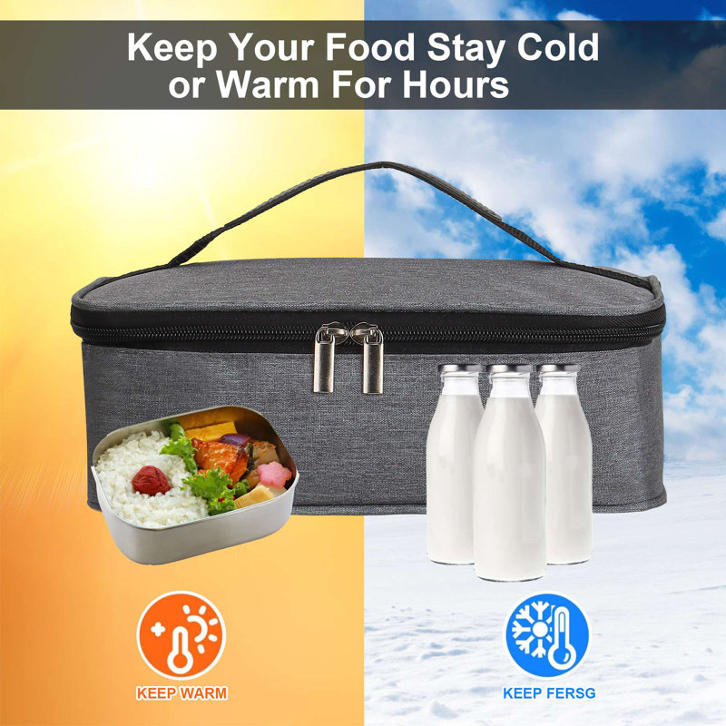 Small Insulated Lunch box Portable Soft Bag Mini Cooler Thermal Meal Tote Kit with Handle for Work, Blue