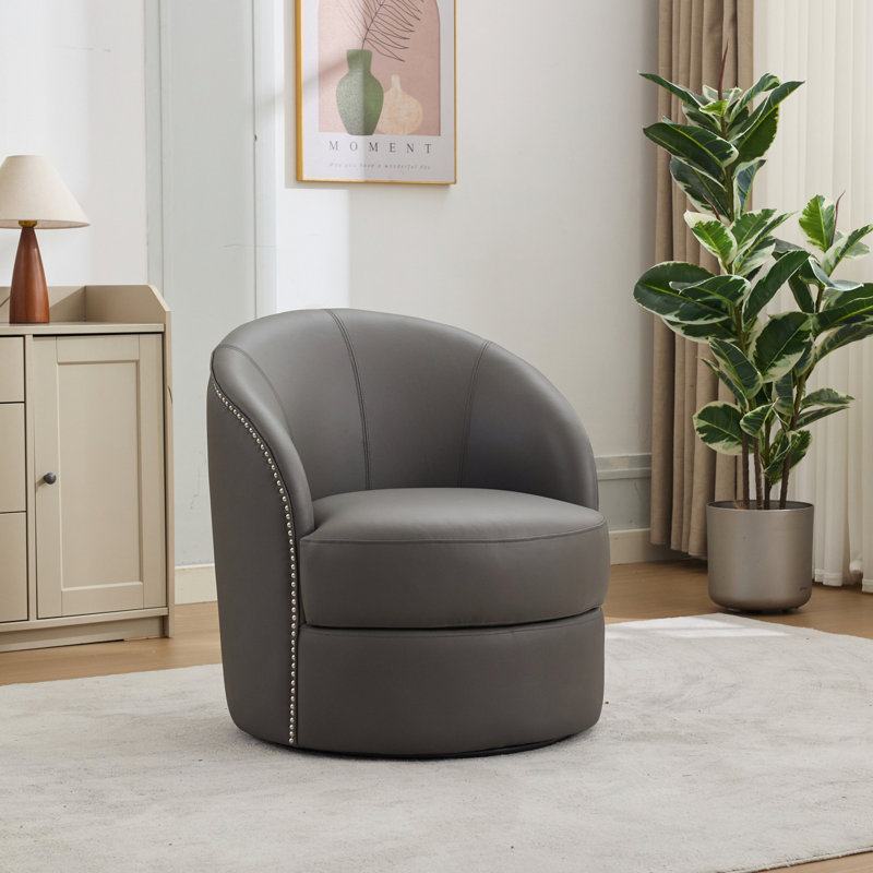 Chaise d'appoint pivotante pour le salon, le bureau, Gris