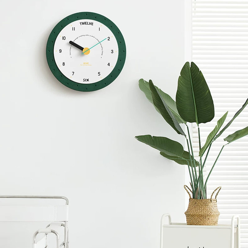 Horloges murales vertes et rondes modernes, Green
