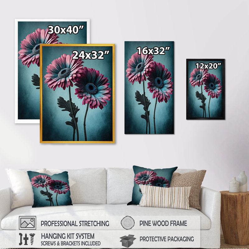 «Flower Gerbera II», reproduction sur toile, L 12 po x H 20 po, Toile tendue