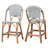 Billingslee Bali & Pari Genica Classic French Two-Tone Weaving And Natural Rattan 2-Piece Counter Stool Set-974002968