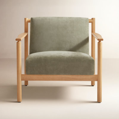 Josephine Solid Wood Upholstered Armchair