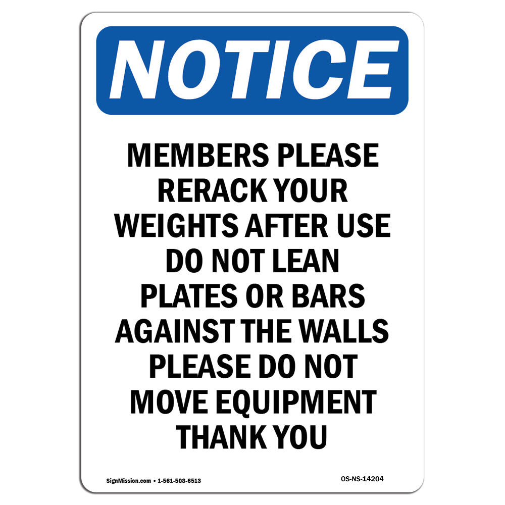 SignMission Members Please Rerack Your Weights Sign | Wayfair