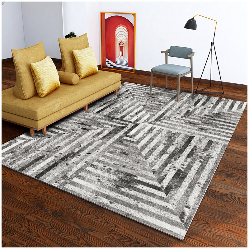 Caught in the Crosshairs Gray Area Rug, Rectangle 4' x 6'
