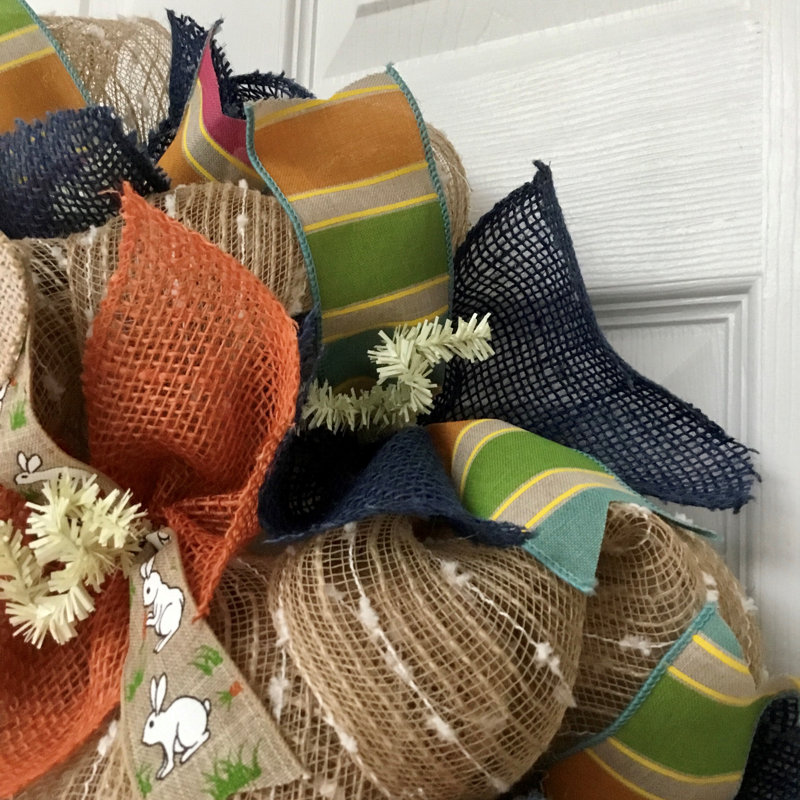 Couronne de jute avec lapin Welcome