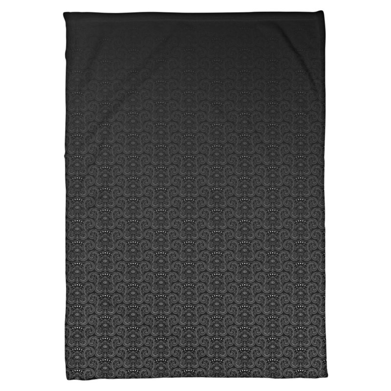 Katelyn Elizabeth Throw Blanket, 62.5" W x 82.5" L, Black/White