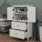 Freestanding Bathroom Floor Storage Cabinet Unit Featuring 2 Drawers, 2 Doors & Adjustable Shelf-1339489230