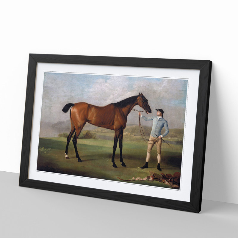 Molly Long Legs by George Stubbs - Picture Frame Painting, 36cm H x 48cm W x 2cm D, Black