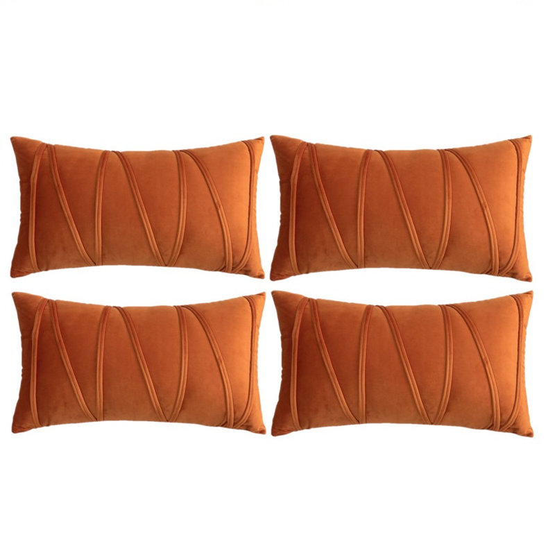 Housses de coussin rectangulaires en velours, Orange