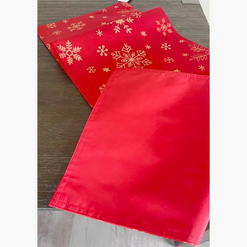Red Holiday Foil Snowflake 16"x54" Table Runner, 90" x 16"
