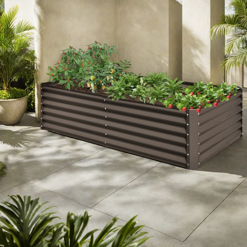 Durable Steel Planters, Spacious Modern Design For Outdoor Gardens