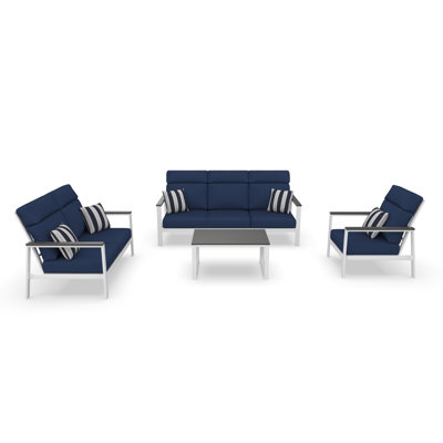 Townsend 4 Person Seating Group With Sunbrella Cushions by Birch Lane