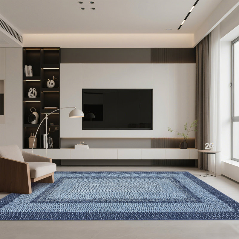 Washable Area Rugs for Living Room, Non-Slip Low Pile Indoor Rug, Modern Braided Farmhouse Design for Bedroom & Entryway, Stain Resistant Throw Carpet