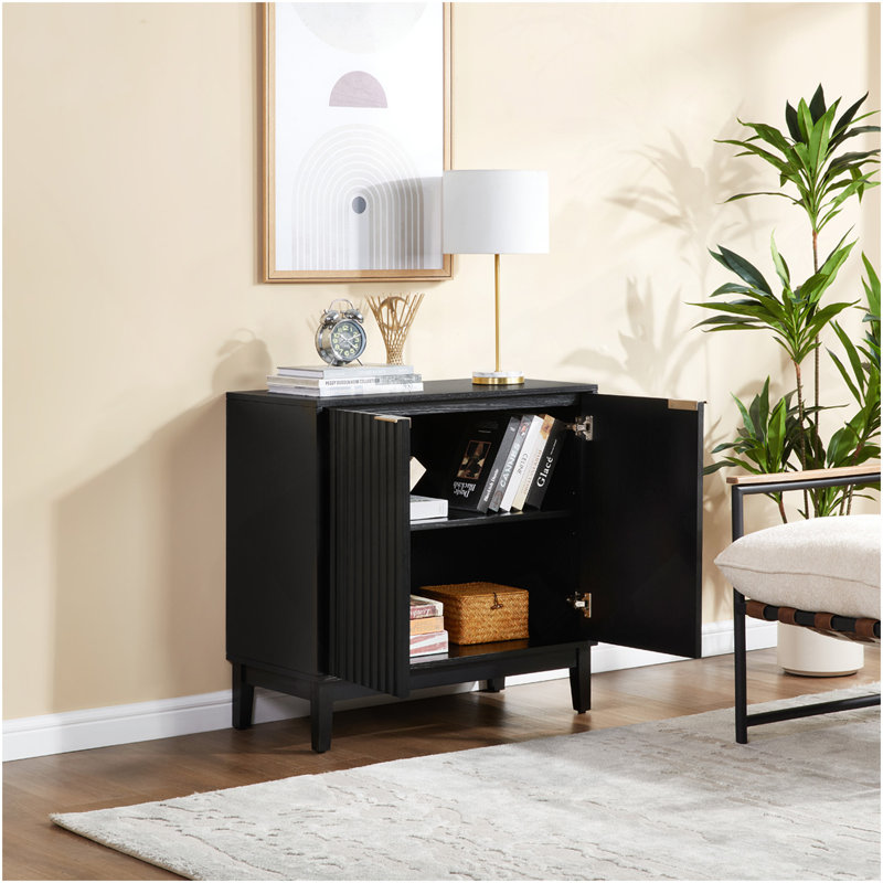 2 Door Storage Cabinet, Black