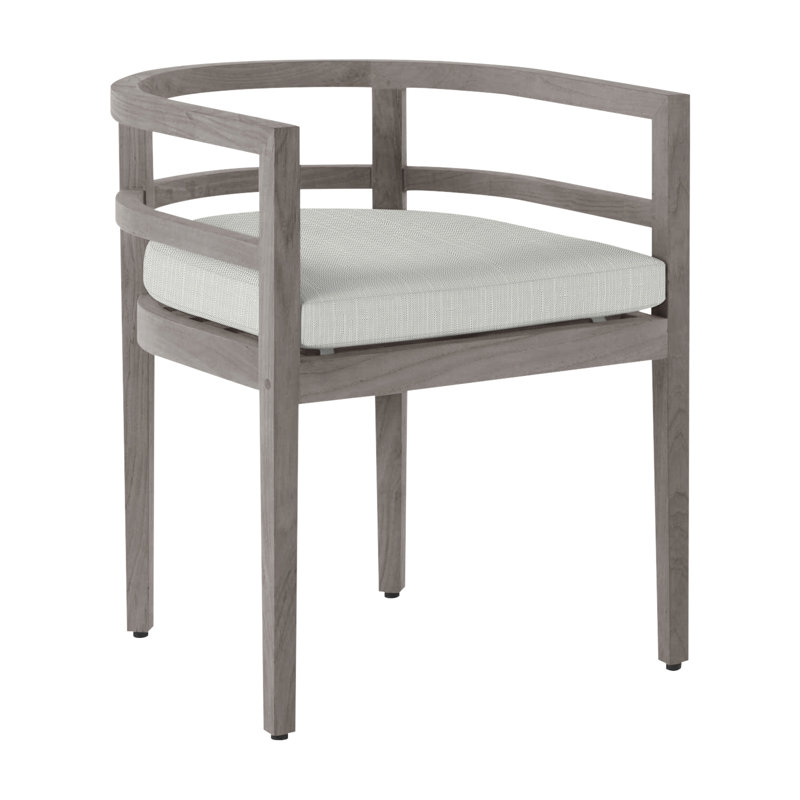 Chaise avec accoudoirs en teck Santa Barbara - Huître, Argent Vérone, Teck huître, Pas de soudure