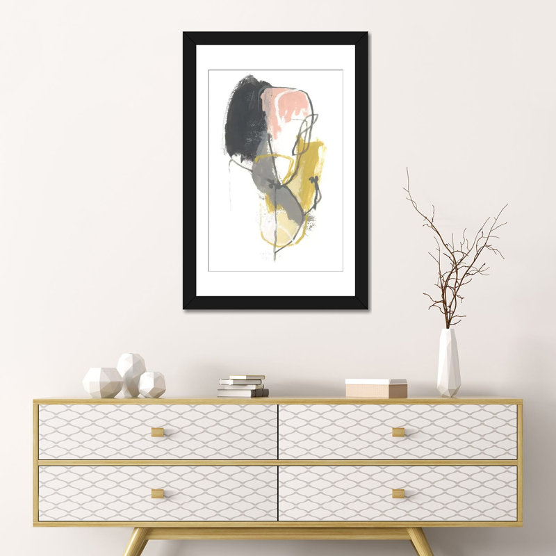 « sismique breakdown ii », impression sur toile, Papier d'art encadré noir, H 24 po x l 16 po x P 1 po, Blanc