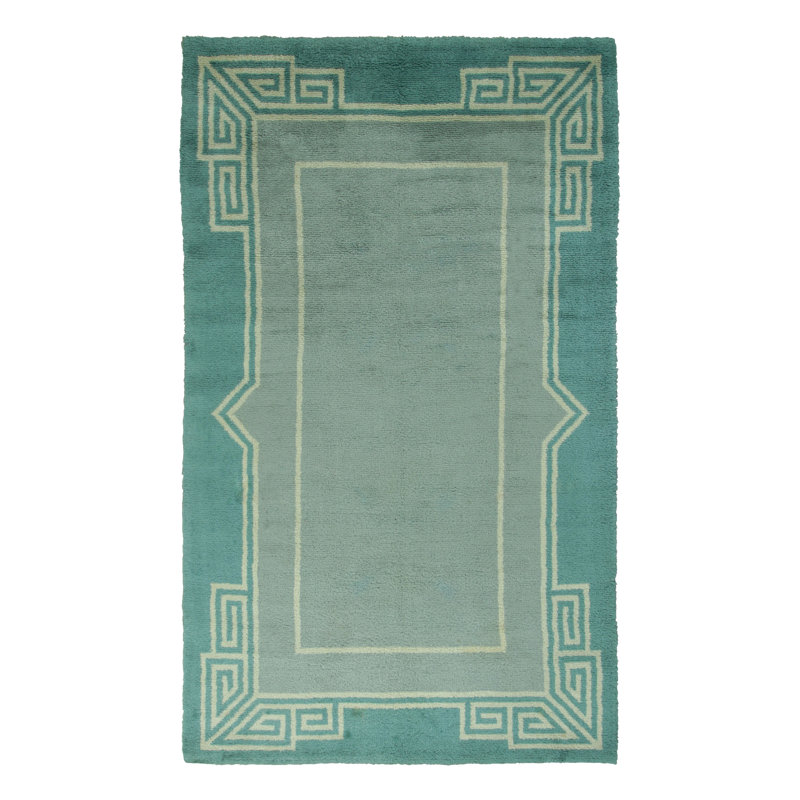 André Arbus Vintage French Art Deco Rug In Blue - Rug & Kilim