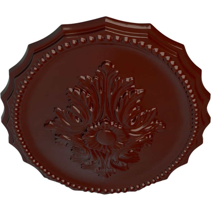 Médaillon de plafond Oxford Endurathane, l 16 7/8 po x H 11 3/4 po x P 1 1/2 po, Acajou brossé