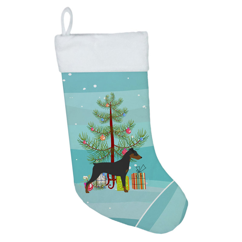 Chaussette de noël joyeux de noël, Pinscher allemand