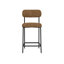Chaise de bar Iffa, dossier ouvert, fer noir, cognac-111177525-115118753