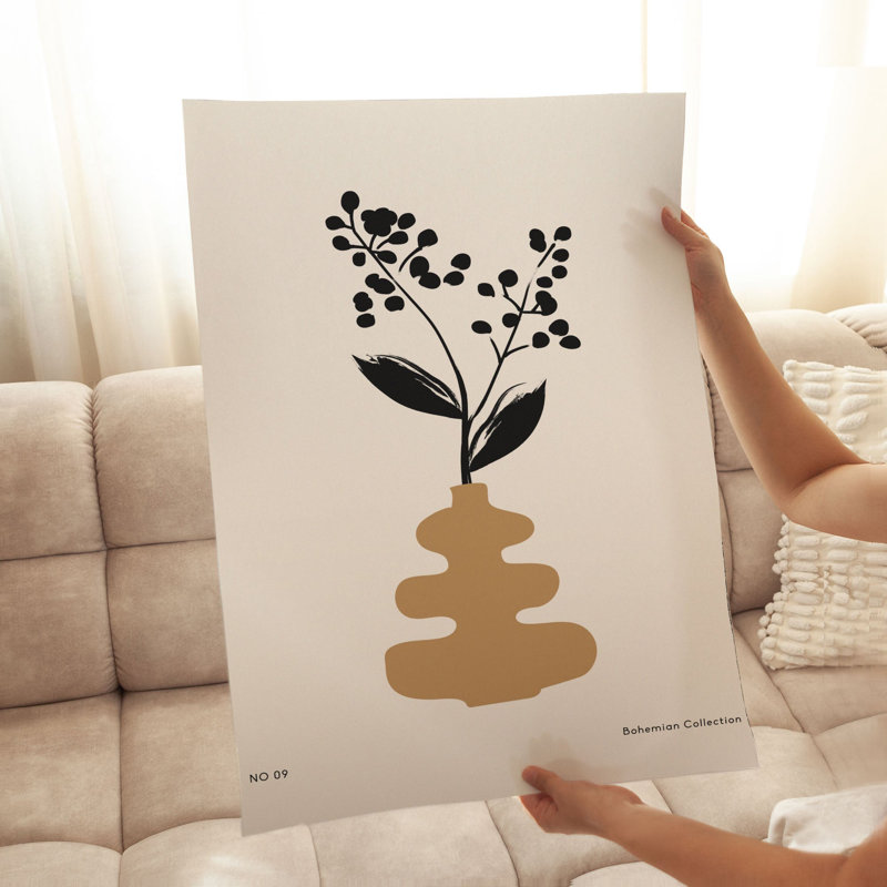 «Botanical Flower Pot», reproduction d'art moderne sans cadre, H 30 po x l 20 po