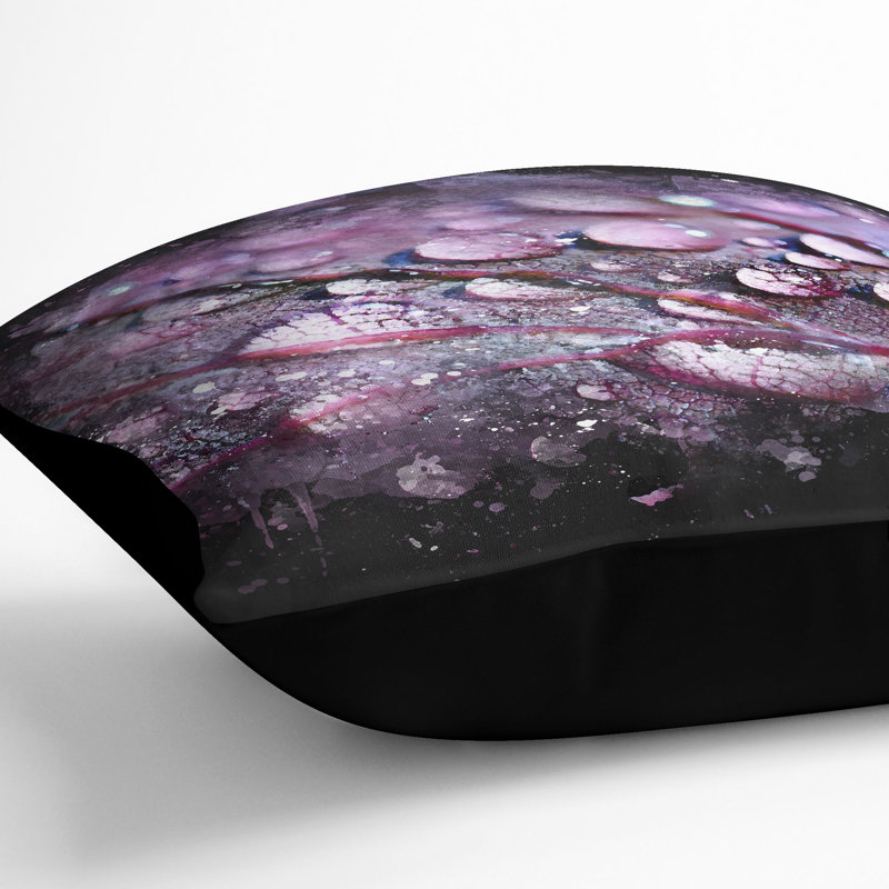 Floral Square Cushion, 55cm H x 55cm W x 20cm D, Black