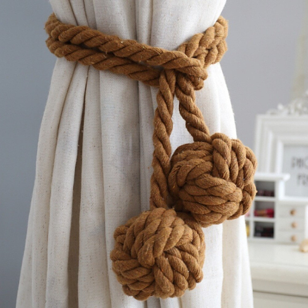 Gitane Rustic Rope Curtain Tieback with Decorative Knot (Set of 2) (Set of 2) Sand & Stable™