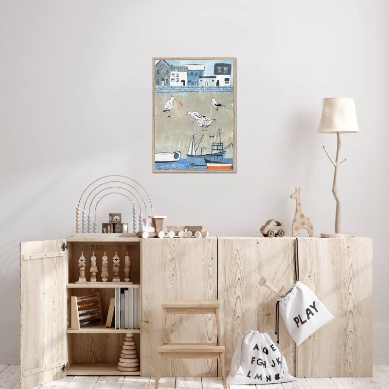 Sailors Rest II by Melissa Wang - Painting, 50cm H x 34cm W, Natural Wood Framed Paper Print