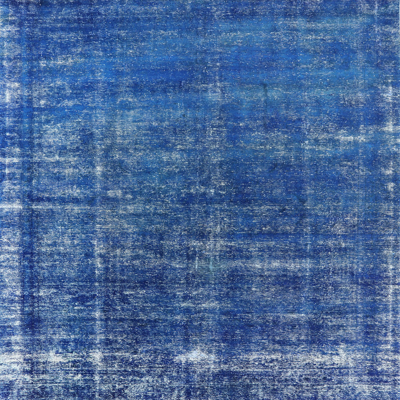 Tapis oriental bleu Janney, Carré 7 pi