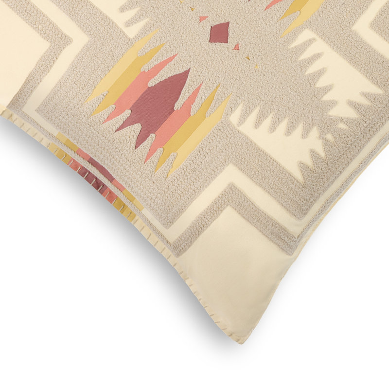 Harding Square Pillow Ivory 20x20", 20"H x 20"W, Blue/Brown Southwestern
