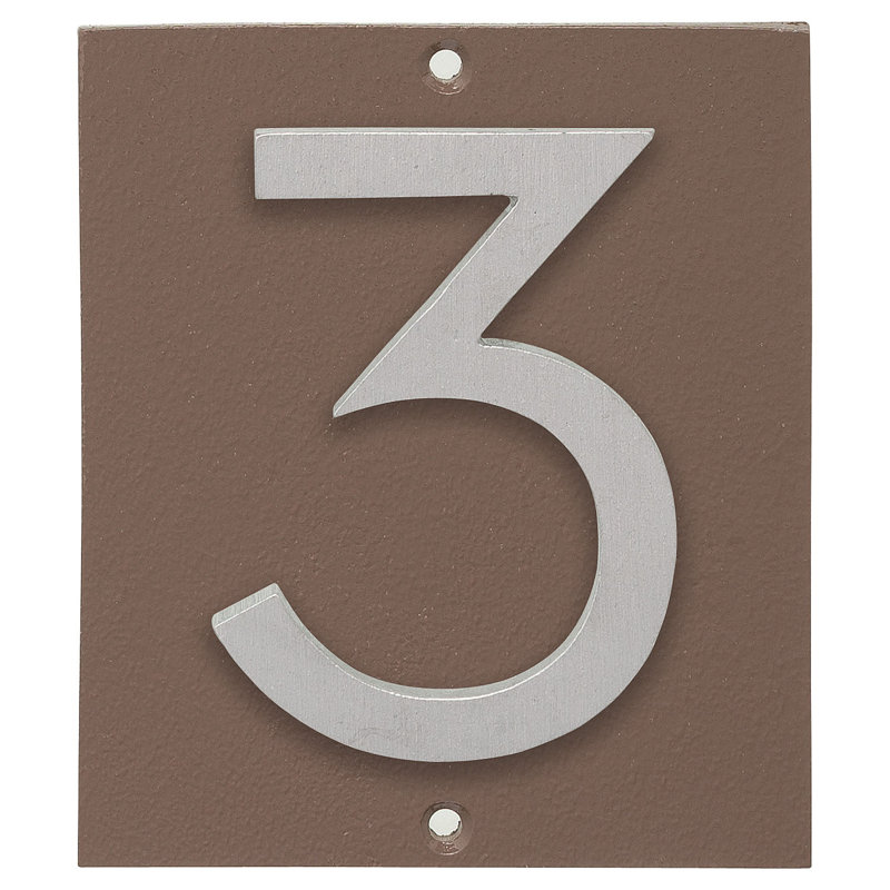 Plaque d'adresse verticale à 1 ligne flottante, Sable / aluminium brossé, Oui