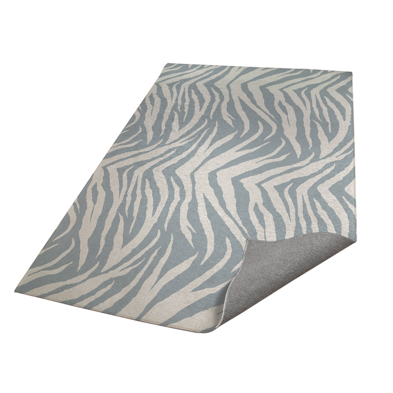 Zebra Patch Kids Play Mat, Slate Blue/Blue, Rectangle 3' x 5'
