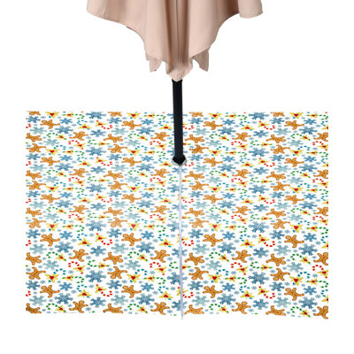 Gingerbread Men Snowflakes Water Repellent Tablecloth