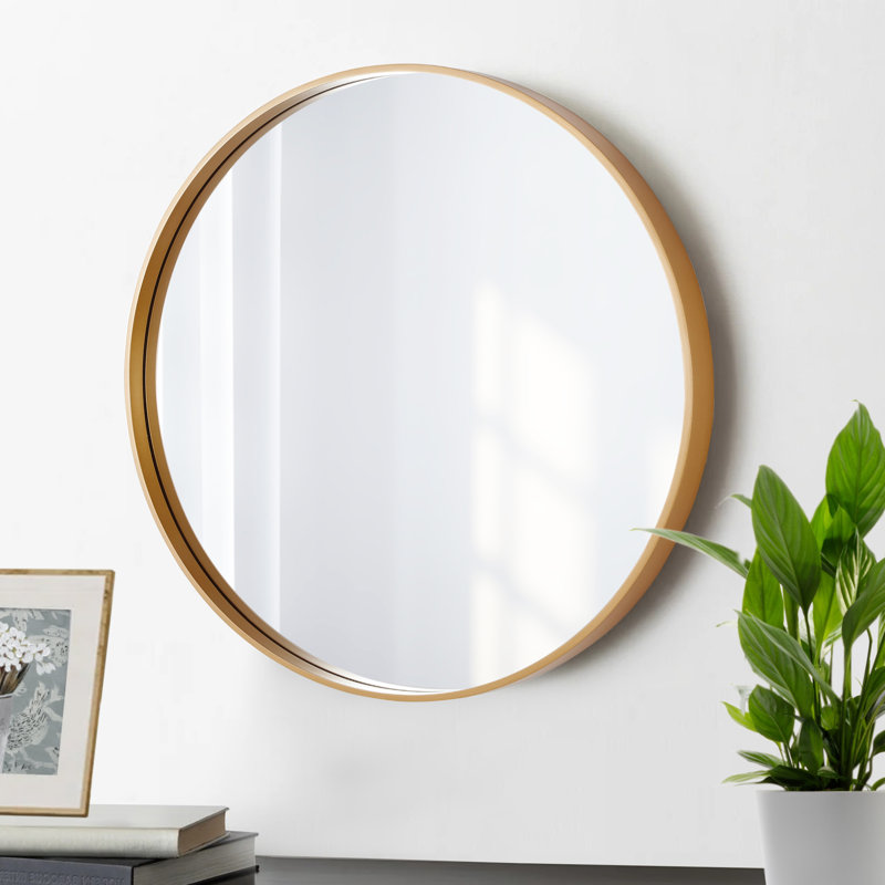 Miroir de salle de bain rond, 24 po x 24 po, Or