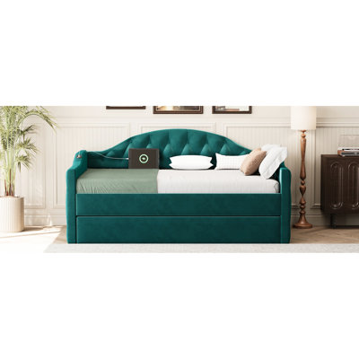 Canapé-lit simple en velours avec couchette et & - Type C, siège confortable pour dormir, lit stable dans de petits espaces, rembourré pour lit de jour gigogne, pour 2 personnes, conception moderne