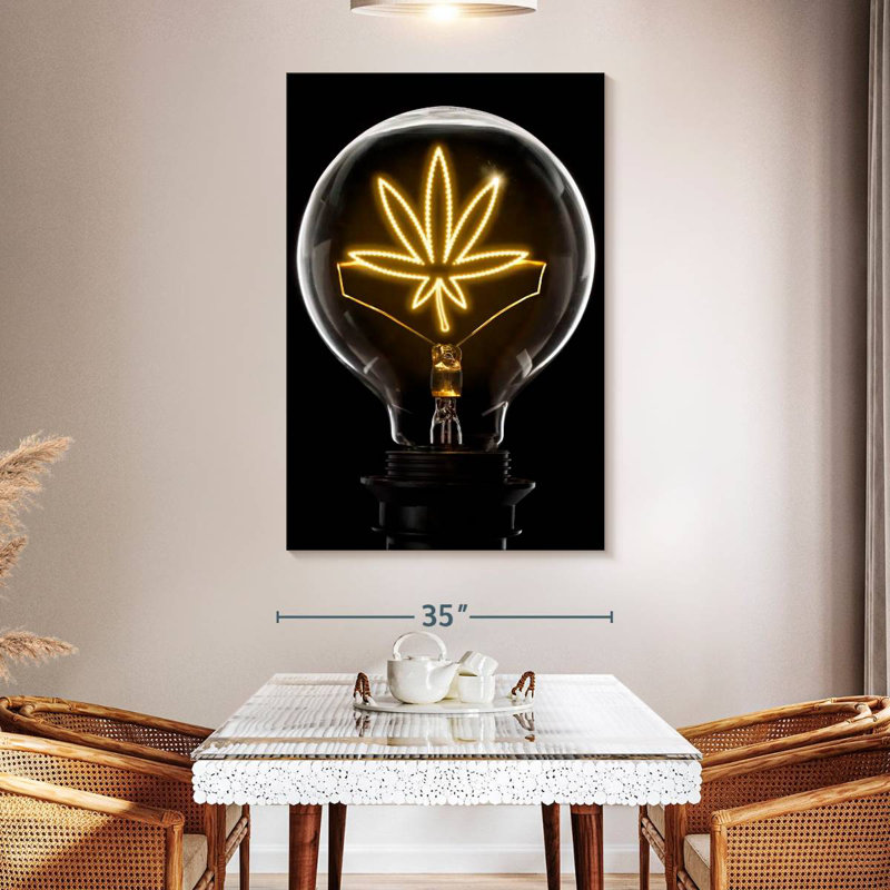 Senne Marijuana Leaf Lightbulb, 39" H x 26" W
