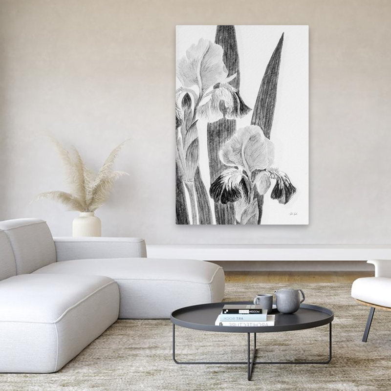 Minimalist Illustrated Iris I, 60" H x 40" W
